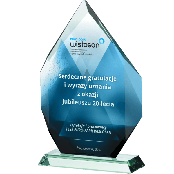 Statuetka szklana G018 z kolorowym nadrukiem